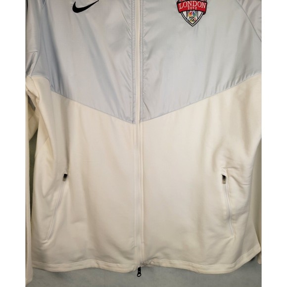 Nike Women's XXL 2012 London Olympics Hoodie Full Zip Track Jacket White Gray - Picture 3 of 10